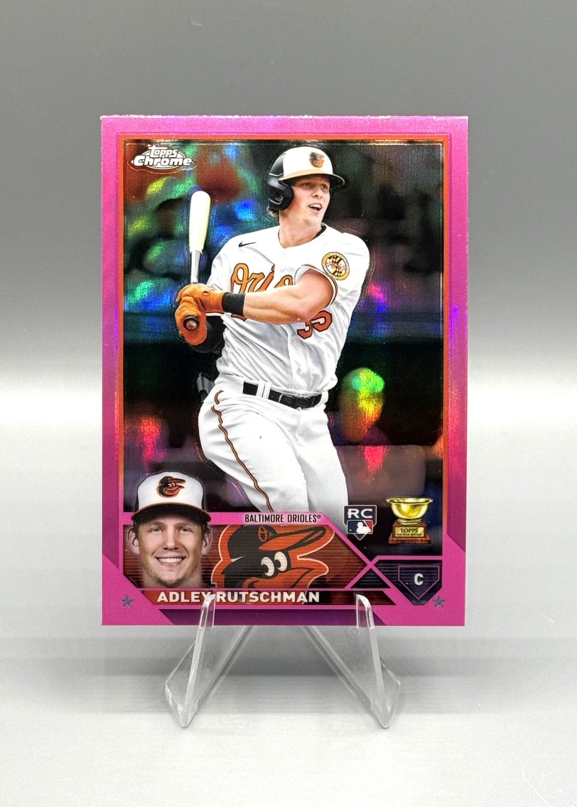 Adley Rutschman 2023 Topps Chrome - RC Pink Refractor Baltimore Orioles #1