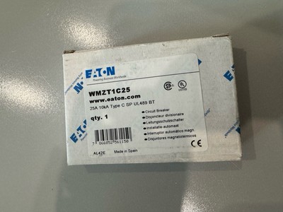 EATON WMZT1C25 (FAZ-C25-1-NA-SP) CIRCUIT BREAKER, 1P 25A 10kA, 277V, TYPE C, NIB