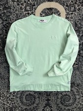Fila Sweatshirt Mint Green Embroidered Logo Crewneck Size 2XL Women's