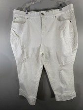 Terra  Sky PLUS Women's Cotton Comfort Waist Distressed Cuffed Jeans 22W