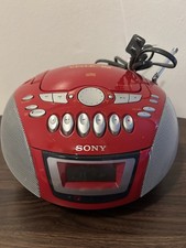 Sony CFD-E75 Portable Boombox CD Radio Cassette Player CD PLAYER TESTED