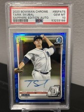 2020 Topps Bowman Chrome 1st Tarik Skubal Sapphire Auto #BSPATS Gem Mint PSA 10