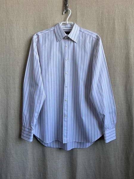 Men Canali Shirt White Cotton 40/L/48