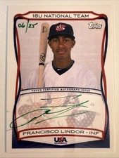 2010 Topps USA Baseball 18U National Team Francisco Lindor Green Auto #/25 #A-11