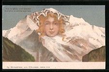 Künstler-AK Killinger Nr. 111, Berg mit Gesicht / Berggesichter, Eine Jungfrau  