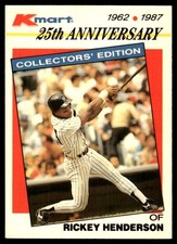 Rickey Henderson 1987 Topps Kmart 25th Anniversary Baseball's Stars of the