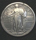 1917 Denver mint Standing Liberty Quarter 25C VF details