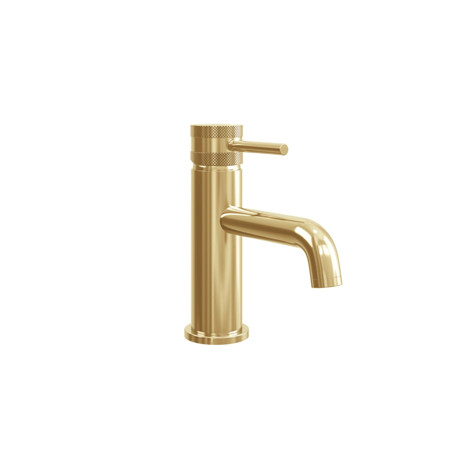 Nuie Core Brushed Brass Modern Round Style Mono Basin Mixer Bathroom Tap