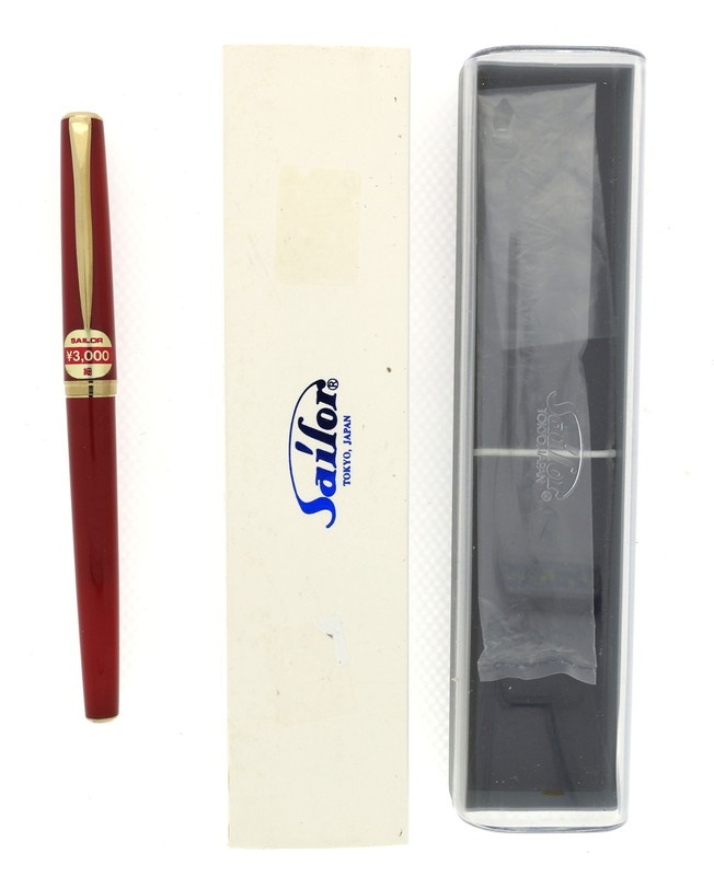 Never Inked 2003 Sailor Red Pocket Fountain Pen Stickered New In Box NO RESERVE