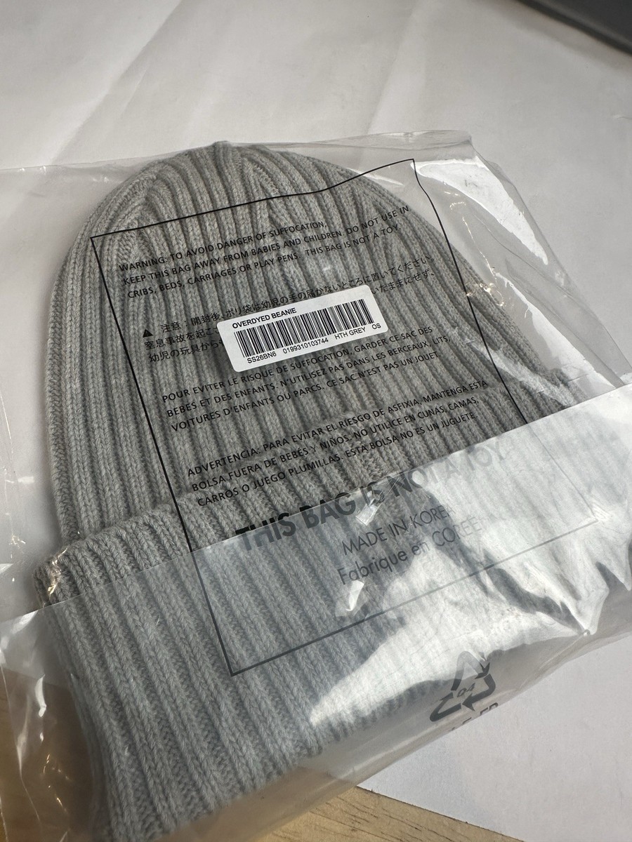 Supreme Overdyed Beanie Grey SS26 Supreme New York 2026 Brand New