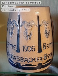 Alter Bierkrug Brauerei Königsbacher Koblenz/Bonn Bock 1906
