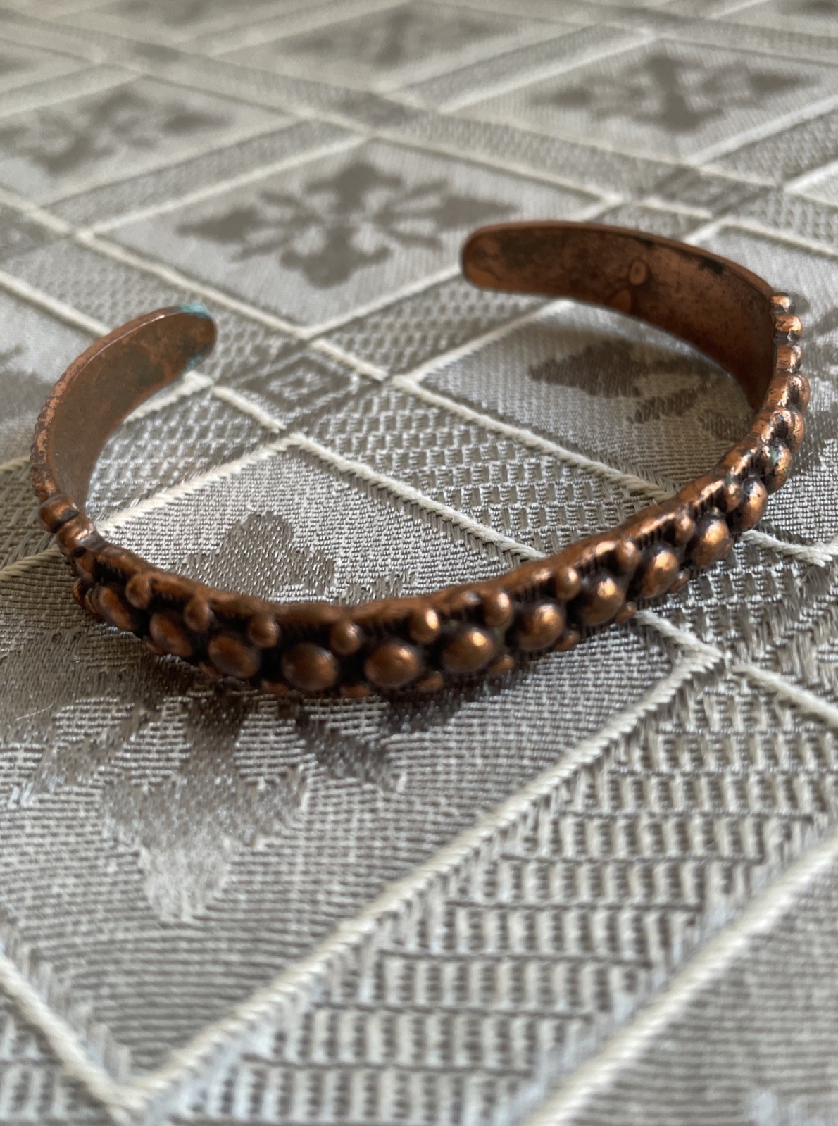 Vintage Artisan Heavy Solid Copper Cuff Bracelet - image 4