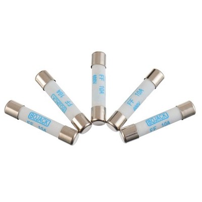 Pack of 5 Digital Multimeter Fuse 10A 600V DC Fast Acting Nickel-Plated Brass