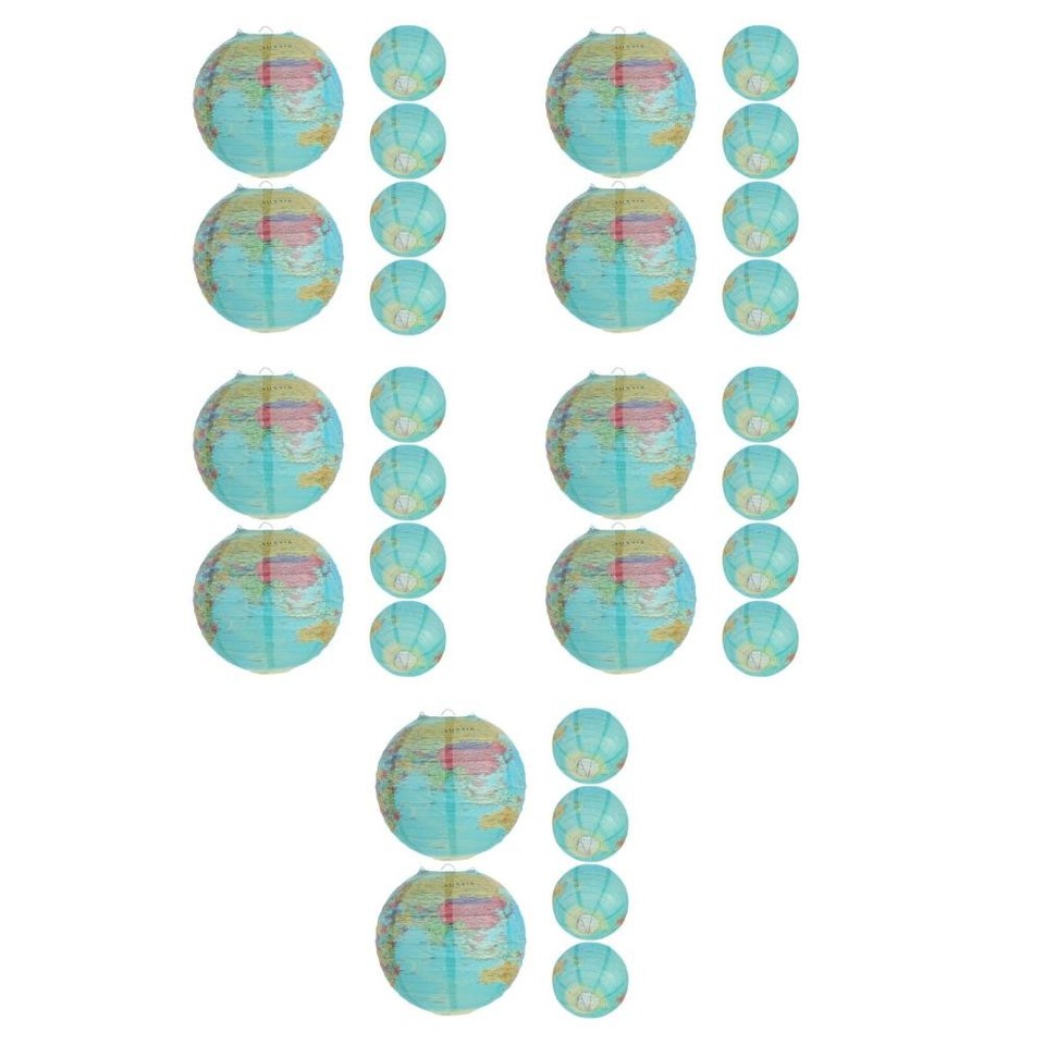 Earth Pro Map 30 pcs Earth Globe Hanging Paper Lanterns, Earth Map Decoration | eBay ...