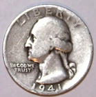 1941-S Washington Silver Quarter - Fine - #2202EA