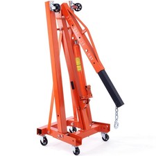2-Ton Hydraulic Engine Crane with Leveler, Foldable Design for Garage