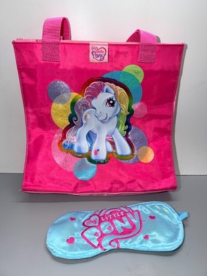 My Little Pony MLP Girls Carry Bag Tote & Blue Pink Sleeping Mask Lot of 2 Acces