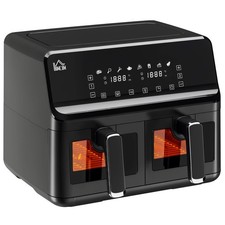 8L Double Basket Air Fryer with 8 Presets Digital Display Recipe Timer