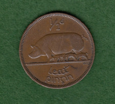 Irish 1928  1/2 d  Pig & Piglets Half Penny Eire & Ireland Coins (Irish281)
