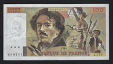1991 France 100 Francs #154f Extra Fine