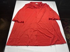 Vintage Vanity Fair Red Nylon Robe 3XL Irregular Satin Trim Glam Retro Lounge