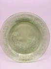 VTG FEDERAL GLASS SHARON CABBAGE ROSE GREEN DEPRESSION GLASS PLATE 9”