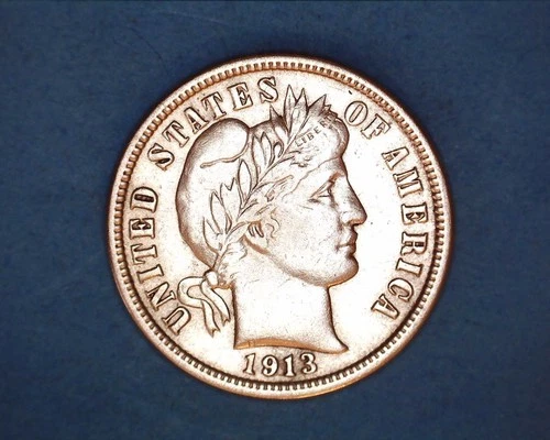 1913 Barber Dime,  XF COND.   Silver 10c ** 1208-5