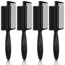 4 Pcs Barber Fade Brush 2in1 Comb for Clipper Cleaning   Barber Grade Hair Br...