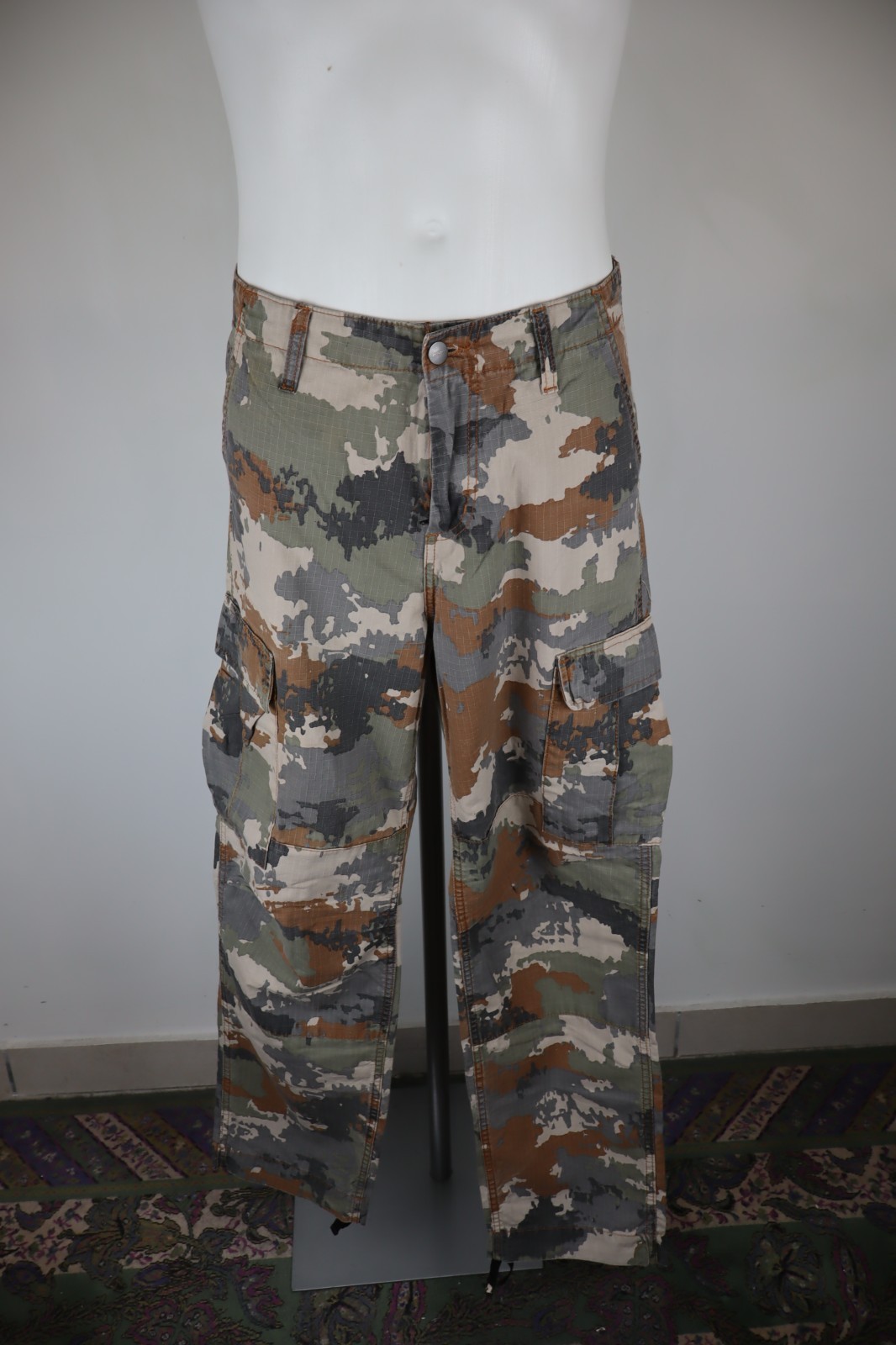 Carhartt Pantalón Casual Hombre Tg W30 Man Pantalones De Algodón Camuflaje