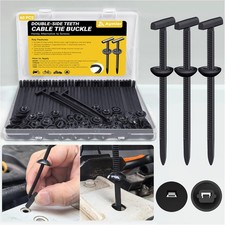 Aymier 60Pcs Upgraded Double-Side Teeth Self-Locking Nylon Universal Black 