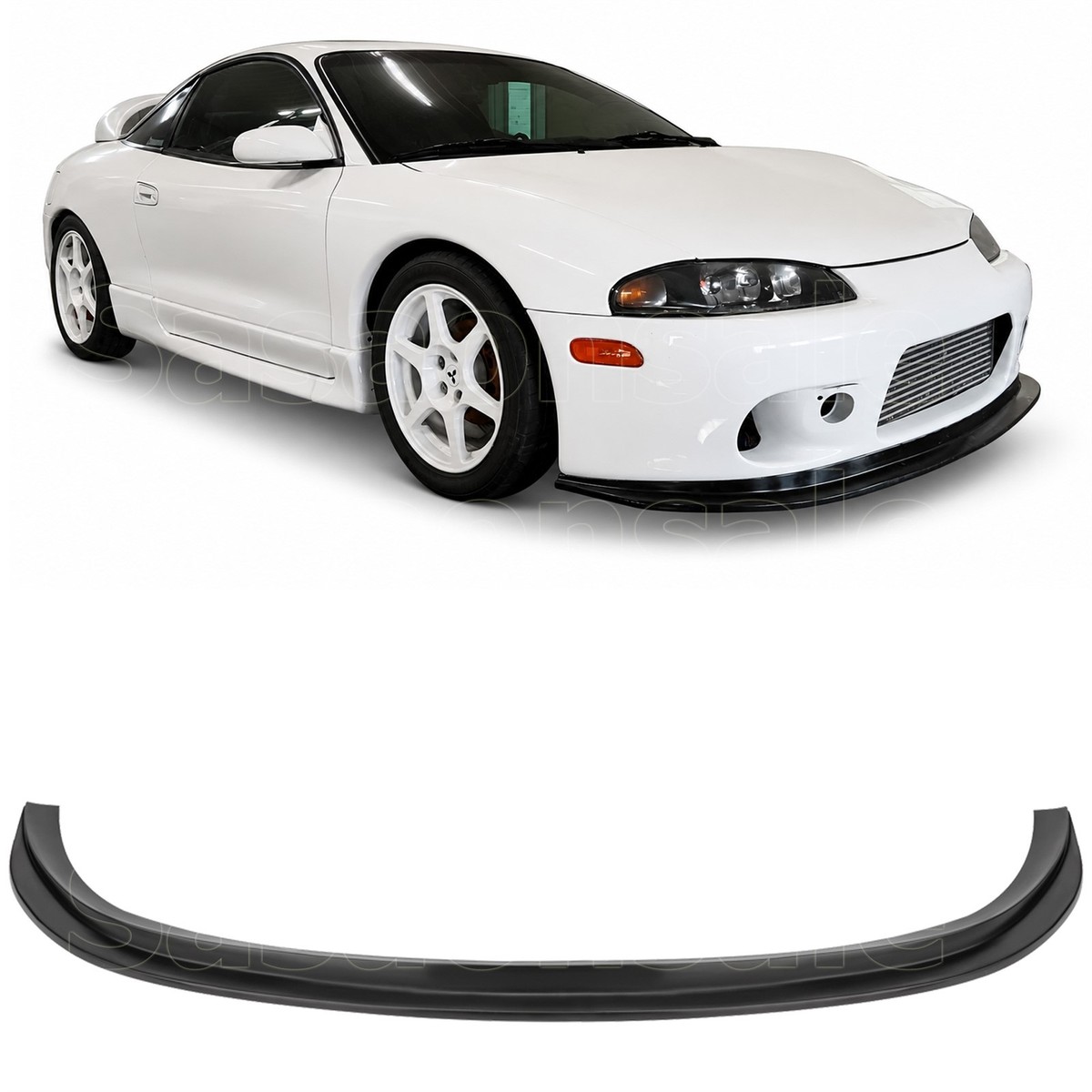 Front Bumper Lip Spoiler For 97-99 Mitsubishi Eclipse 2G, Black PU