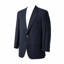 Brioni Navy Blue Blazer Super 150s Wool Gold Button Sport Coat Italy 44R