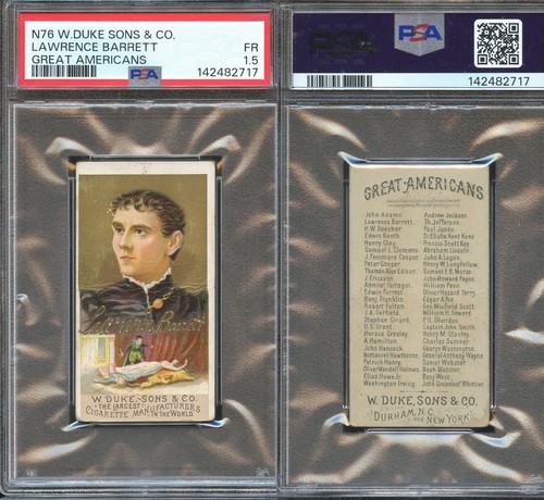 1888 N76 Duke #2 Lawrence Barrett — PSA 1.5