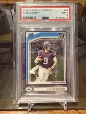 2024 Panini Clearly Donruss J.J. McCarthy Rated Rookie PSA 9