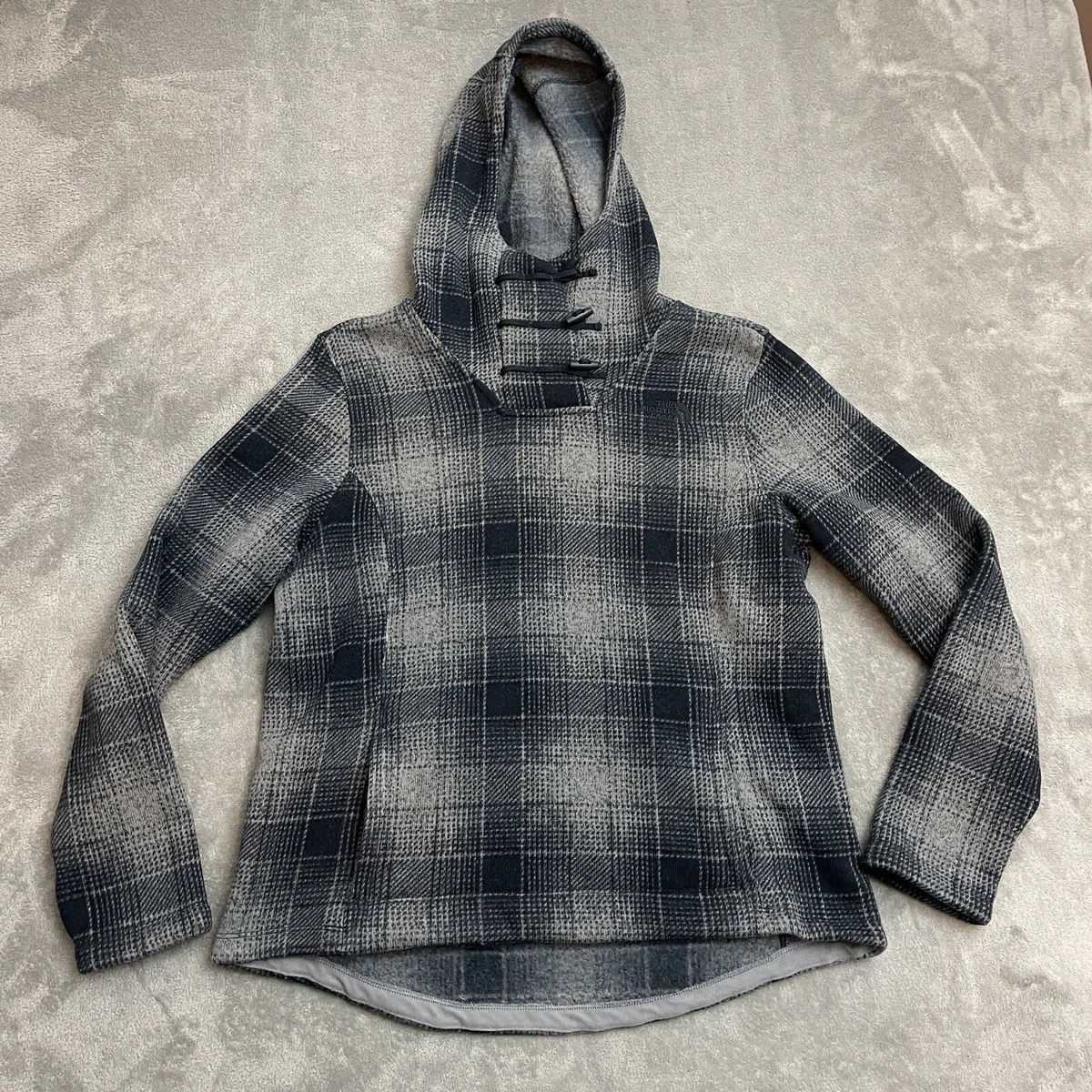 The NORTH FACE Sweater Women s Large Crescent Hooded Pullover Toggle Fleece