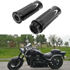 1" Motorcycle Hand Grips Handlebar Black For Suzuki Boulevard M109R M50 M90 M95