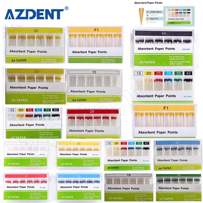 AZDENT Dental Endodontics Gutta Percha Points/Absorbent Paper Points 15#-40#