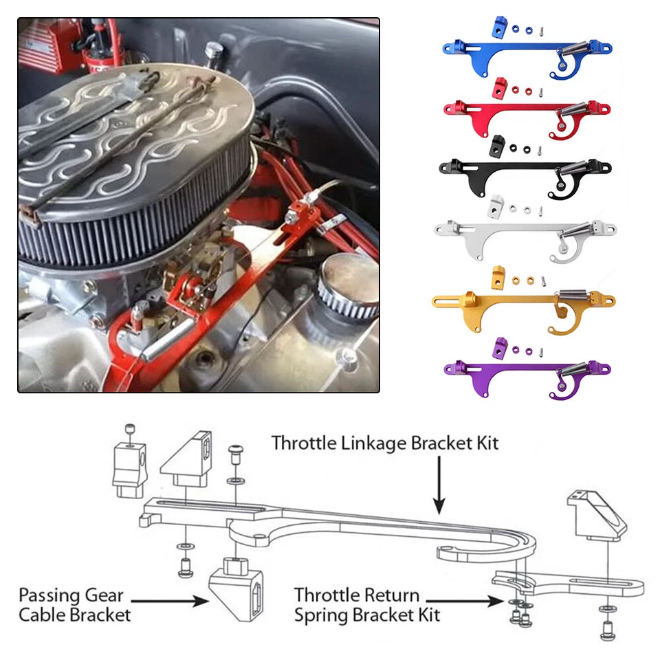 Aluminum Throttle Cable Carb Bracket For Holley 4150 4160 Carb 350 400 SBC — 第 4/4 张图片
