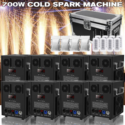 8x 750W Cold Spark Machine mit Flight Case DMX Sparkular Funkenmaschine DJ Bar