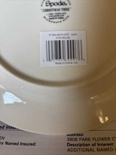 Spode Christmas Tree Green Trim Salad Plate Dishwasher Freezer Microwave Safe - Picture 6 of 7