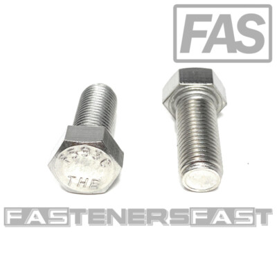 (10) 7/16-20x1 Stainless Steel Hex Cap Screws Hex Bolts (UNF) FINE THREAD