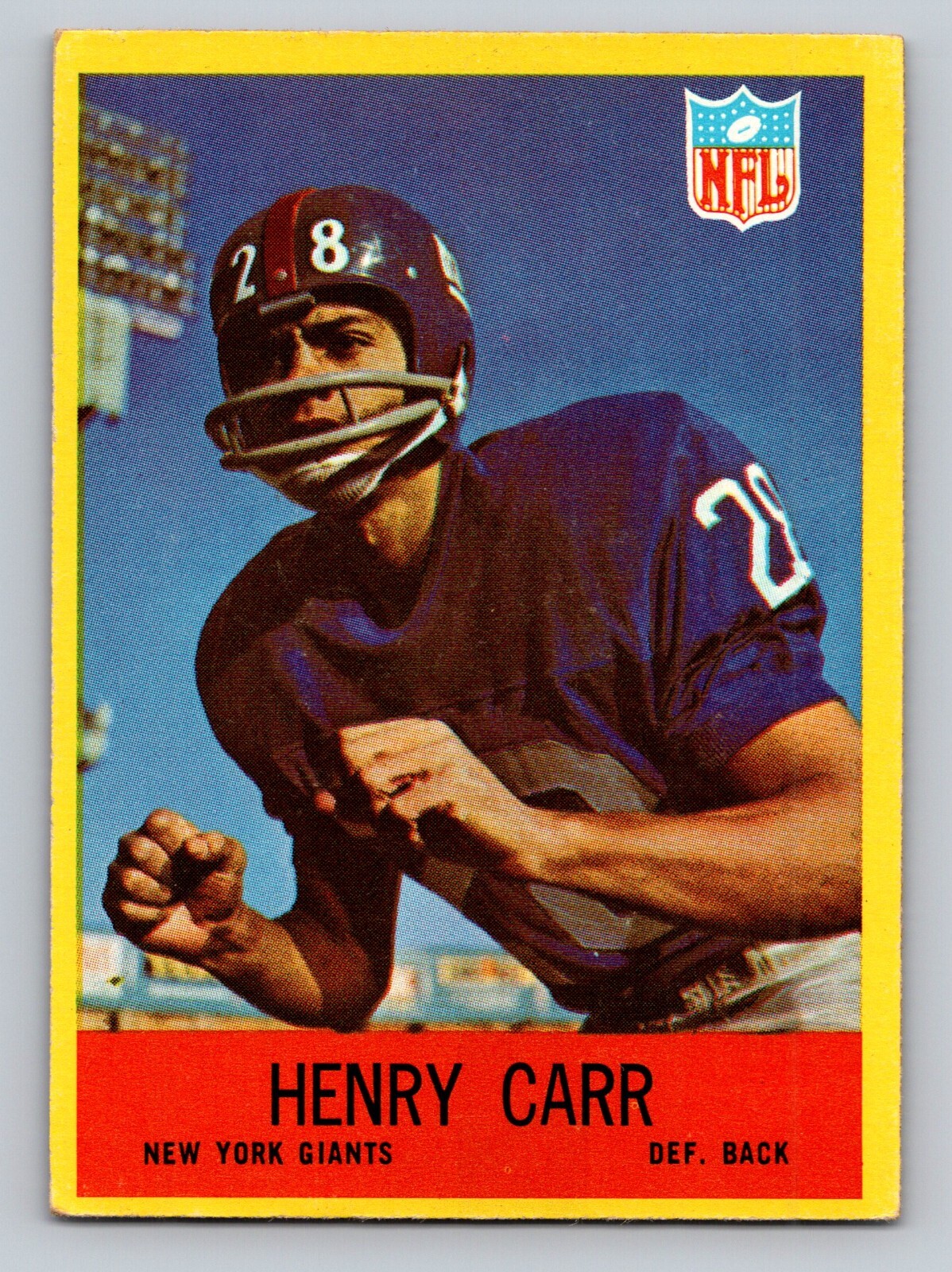 1967 Philadelphia Football  No.110 Henry Carr New York Giants