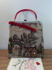 Vintage 1960's Tapestry Handbag with Snap Closure 1960's Needs Repair