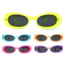Neon Color Frame Clout Oval Mod Pop Sunglasses