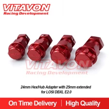 Vitavon  DBXL E2.0 CNC Aluminum7075 24mm Hex/Hub Adapter with 25mm extended Red