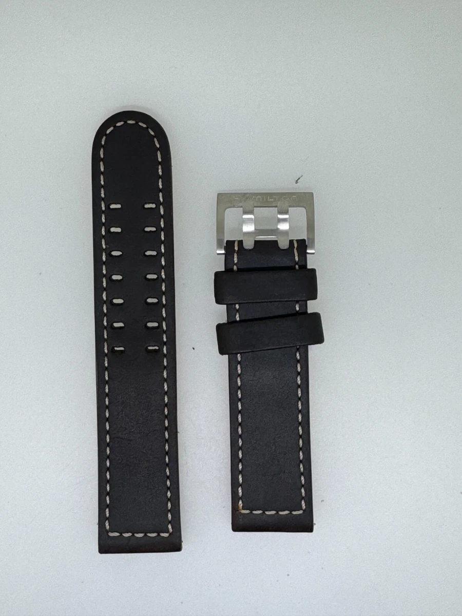 Leather Watch Chain for Hamilton H32705581 Jazzmaster Khaki Aviation Leather Watch Chain for Hamilton H32705581 Jazzmaster Khaki Aviation