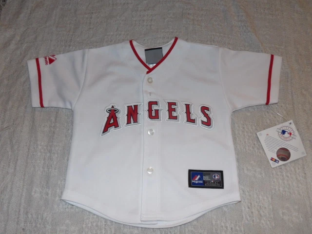 MLB LA Angels White Mike Trout #27 Kids Baseball Majestic Jersey