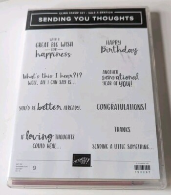 Stampin' Up Stamp Set 9 SENDING YOU THOUGHT Rubber Sayings Phrases I