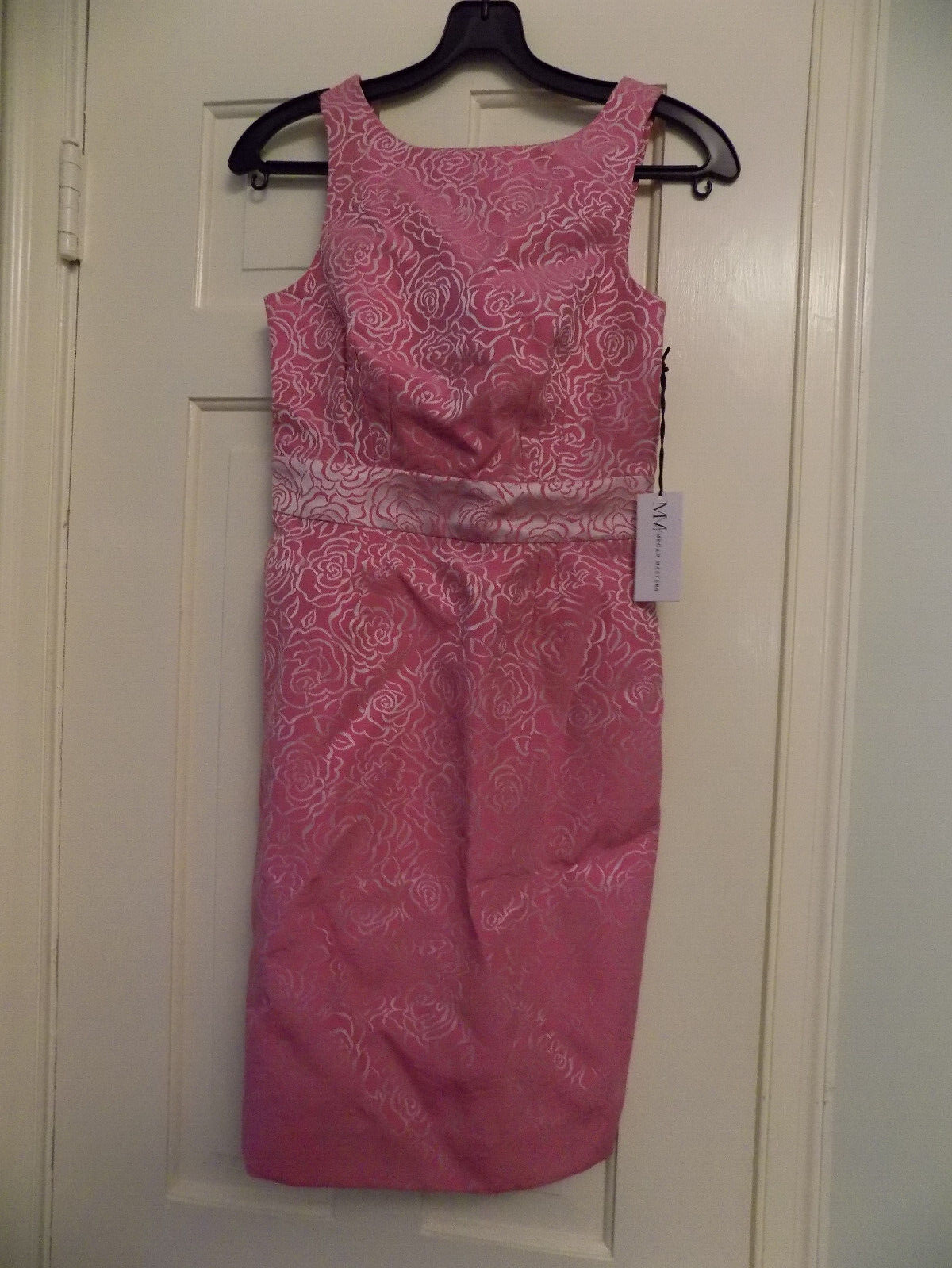 Megan Masters Dress Cocktail Dress Rose Pink Floral Cut out back Classy sz 0 XS-image