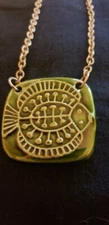 FYRBO Denmark Danish Modern Vintage green fish pendant